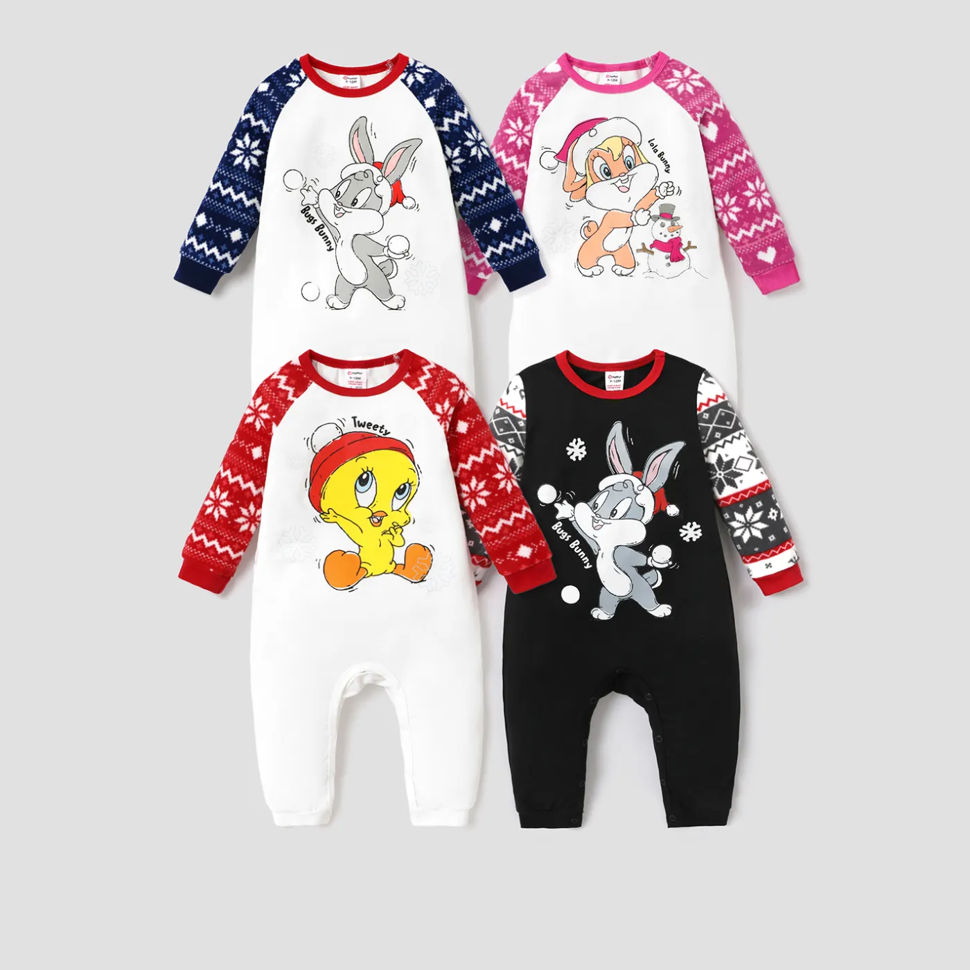 Looney Tunes Christmas Baby Boy/Girl Character Print Long Sleeve Jumpsuit   image 6