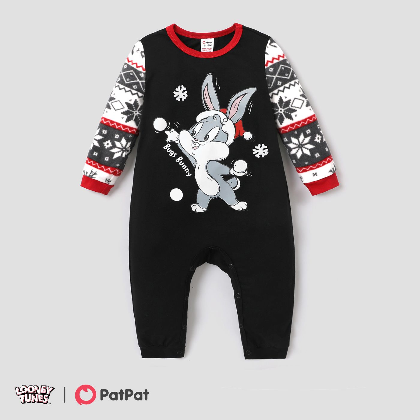 

Looney Tunes Christmas Baby Boy/Girl Character Print Long Sleeve Jumpsuit