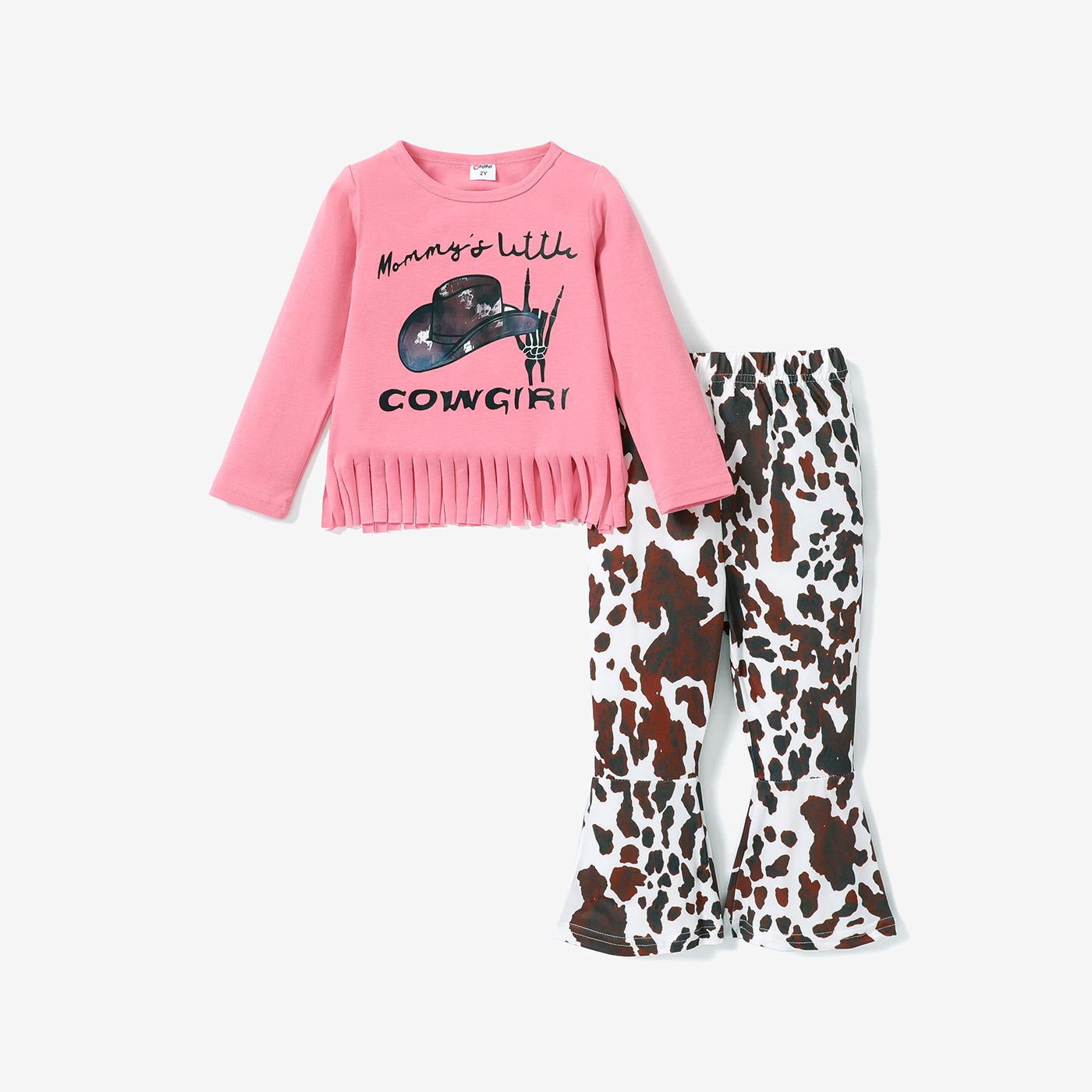 2PCS Toddler Girl Avant-garde Lettre Horn Edge Top / Pantalon Set