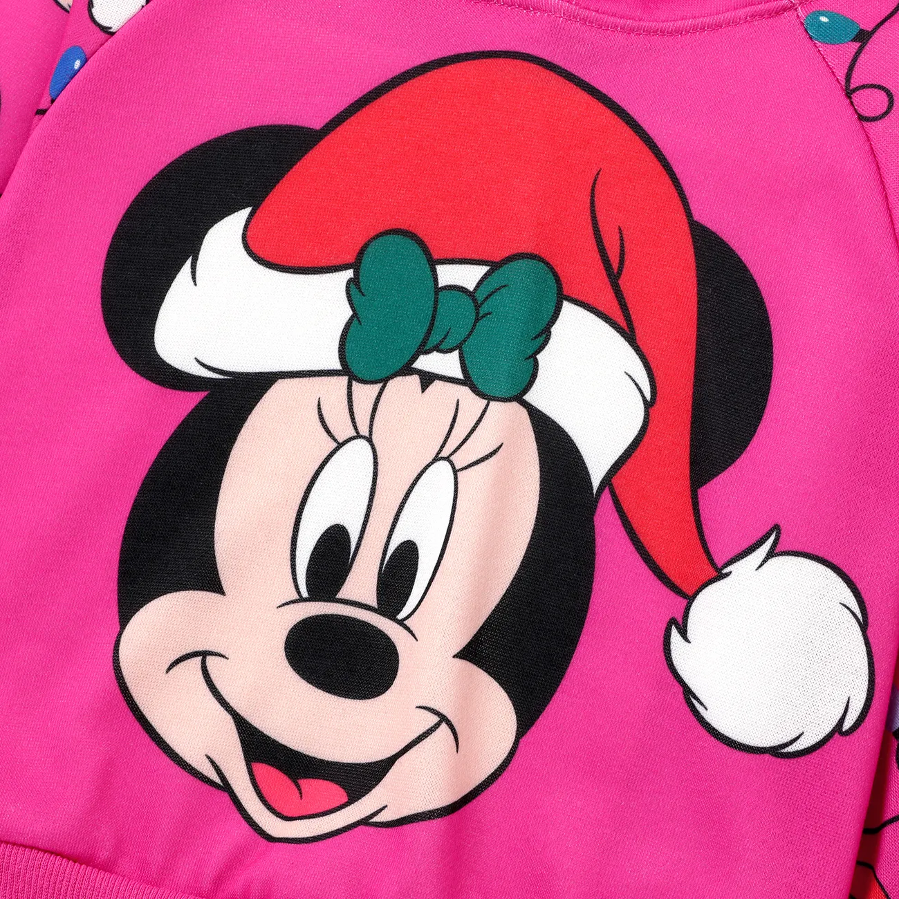 Disney Mickey and Friends أطقم 2 - 6 سنوات للجنسين بغطاء للرأس نقش الكريسماس الكريسماس وردي فاقع big image 1