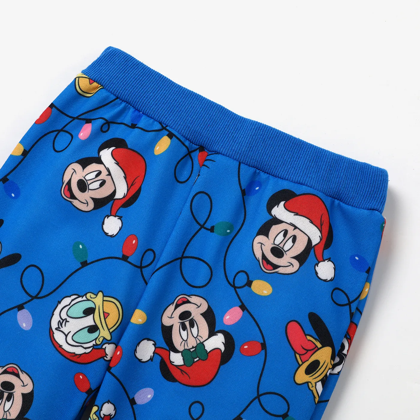 Disney Mickey and Friends Toddler Girl Christmas Character Print Hoodie and Allover Print Pants Set Blue image 4