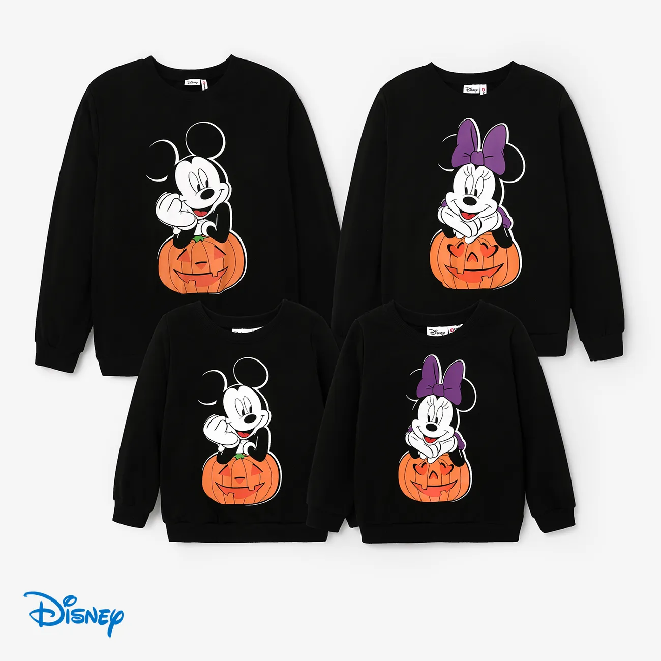 Disney Mickey and Friends Familien-Looks Halloween Langärmelig Familien-Outfits Oberteile schwarz big image 1