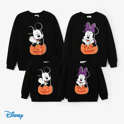 Disney Mickey and Minnie Halloween Family Matching Character Pattern Crew Neck Top 