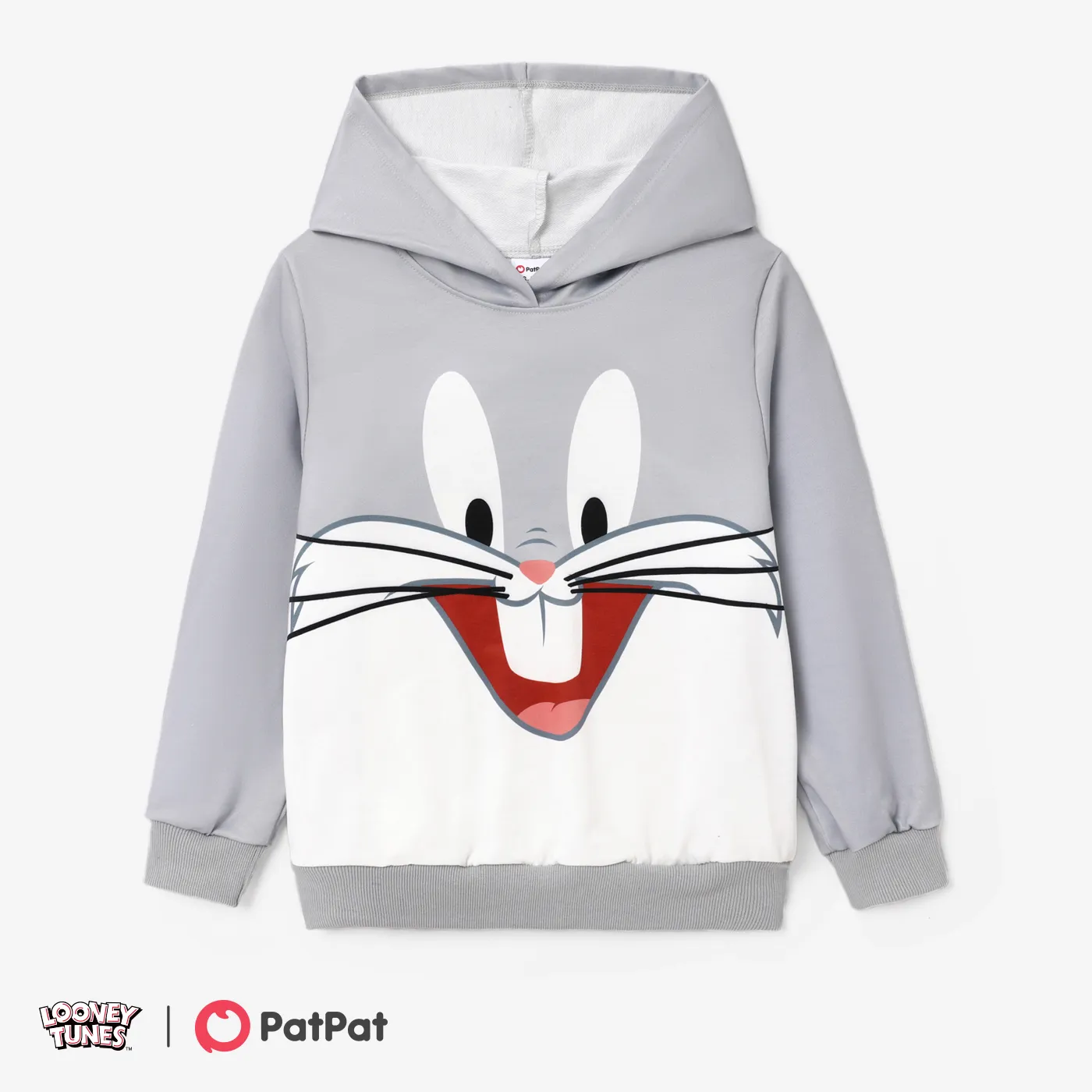 Looney Tunes Toddler/Kid Boys/Girls Character Print Long-sleeve Hooded Sweatshirt  Grey