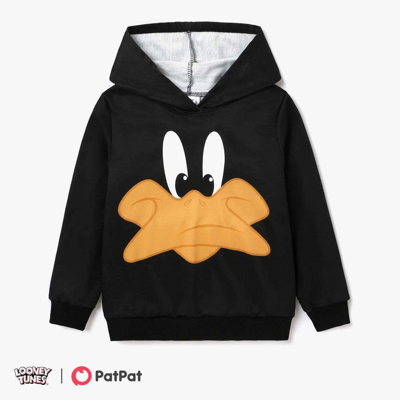 Looney Tunes Toddler/Kid Boys/Girls Character Print Long-sleeve Hooded Sweatshirt Black big image 1