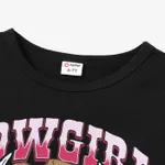 Kid Girls Avant-garde Letter Print Medium Thickness Cowboy T-shirt  image 4