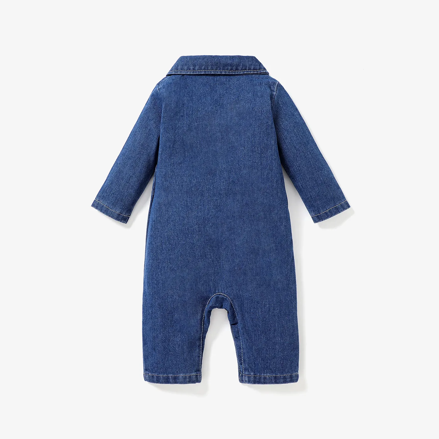 Baby Boy/Girl Childlike Letter Lapel Denim Jumpsuit 
  image 5
