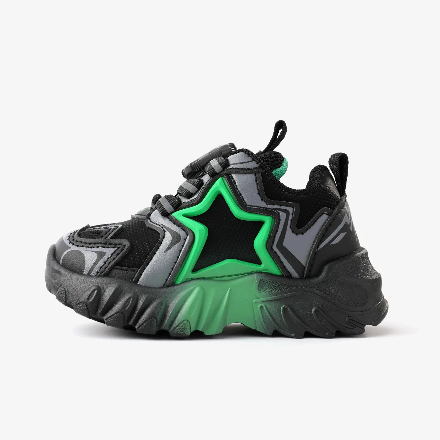 Toddler and Kids  Color-block Star Pattern Rotating Button Sports Shoes