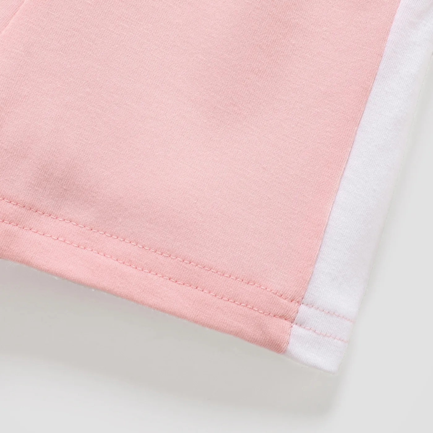 2pcs Baby Boy/Girl Letter Print Hooded Short-sleeve Top & Shorts Set Pink image 3
