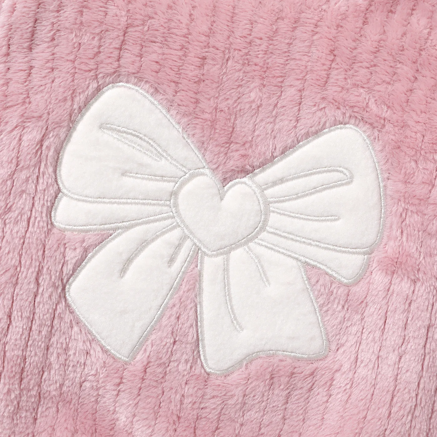 2PCS Baby Girl Sweet Bow Print Stand Collar Top/ Pant Set  Pink image 4