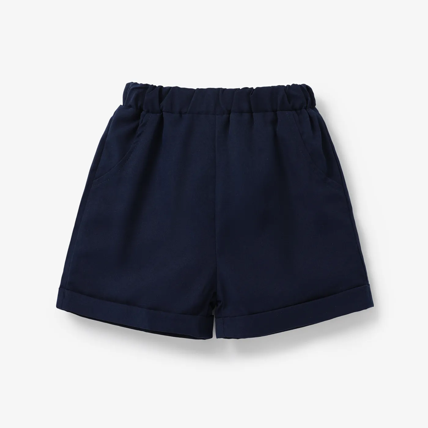 Baby Boy Solid Elasticized Waist Shorts Tibetan blue