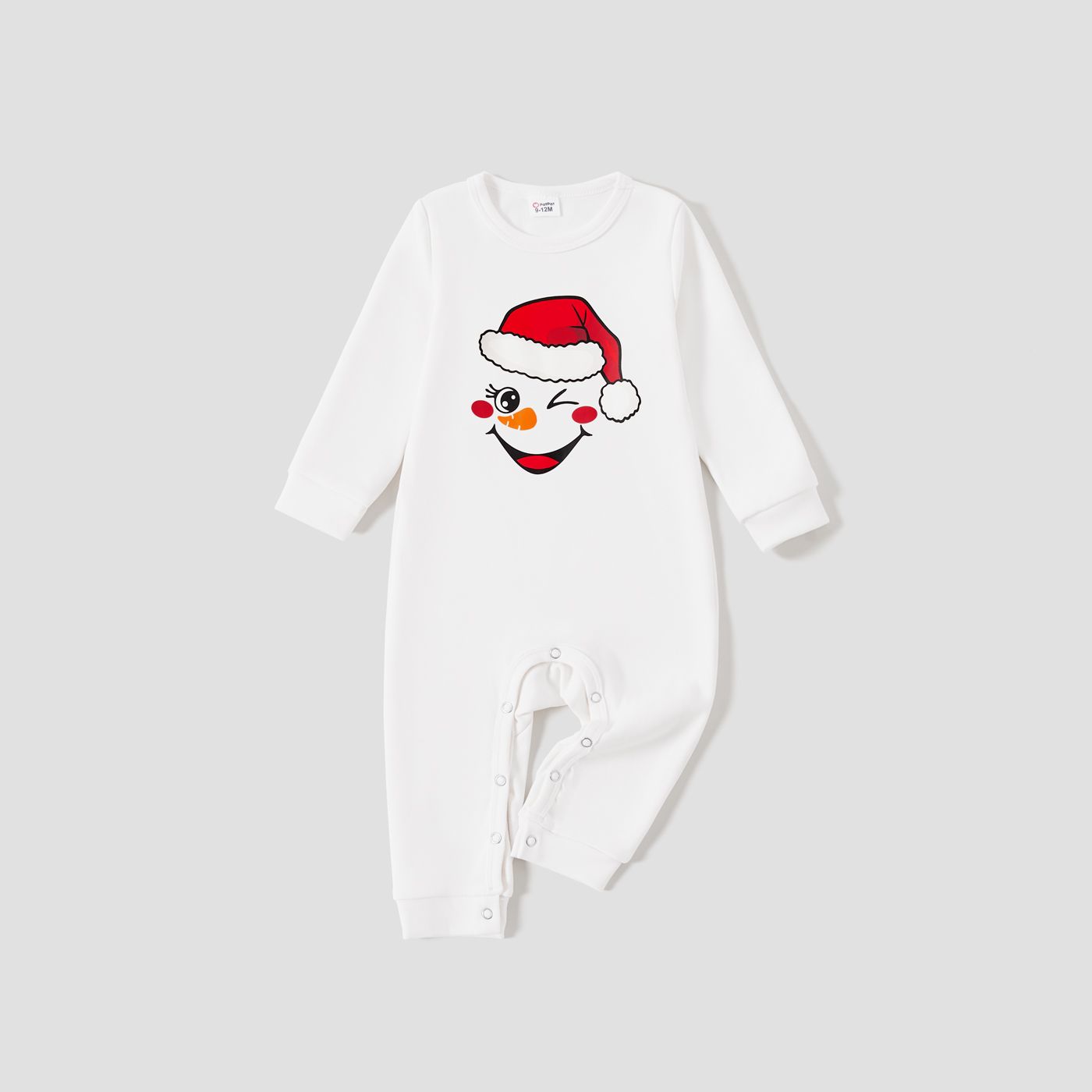 Christmas Family Matching Snowman Print Cotton Long-sleeve Tops