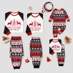 Christmas Letter & Bear Print Raglan-sleeve top and Pants Family Matching Pajamas Sets (Flame Resistant)  image 2