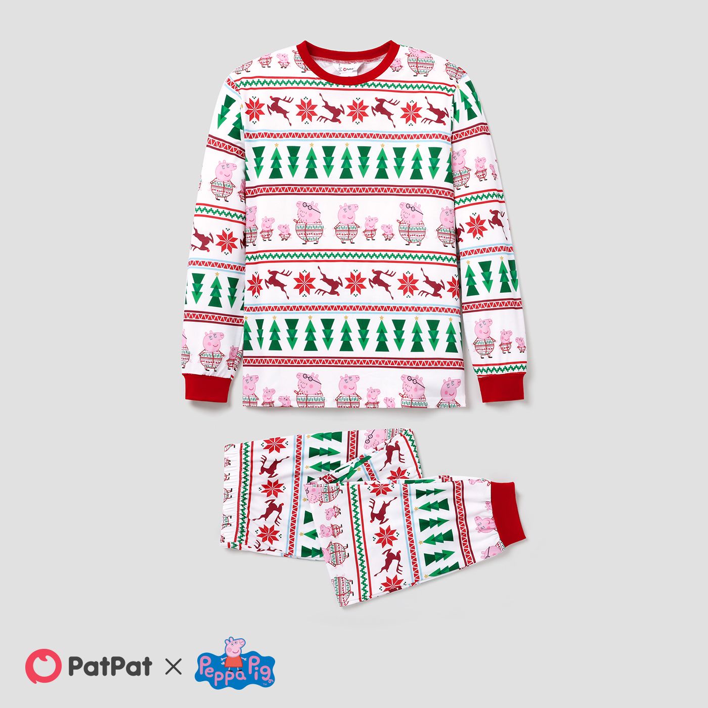 

Peppa Pig Christmas Family Matching Character Print Long-sleeve Pajamas Sets(Flame Resistant)