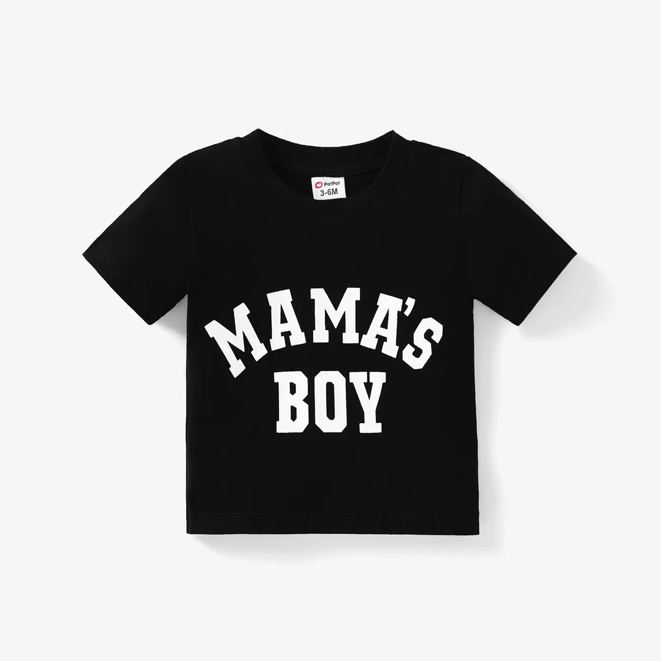 Bebé Unissexo Casual Manga curta T-shirts Preto big image 1