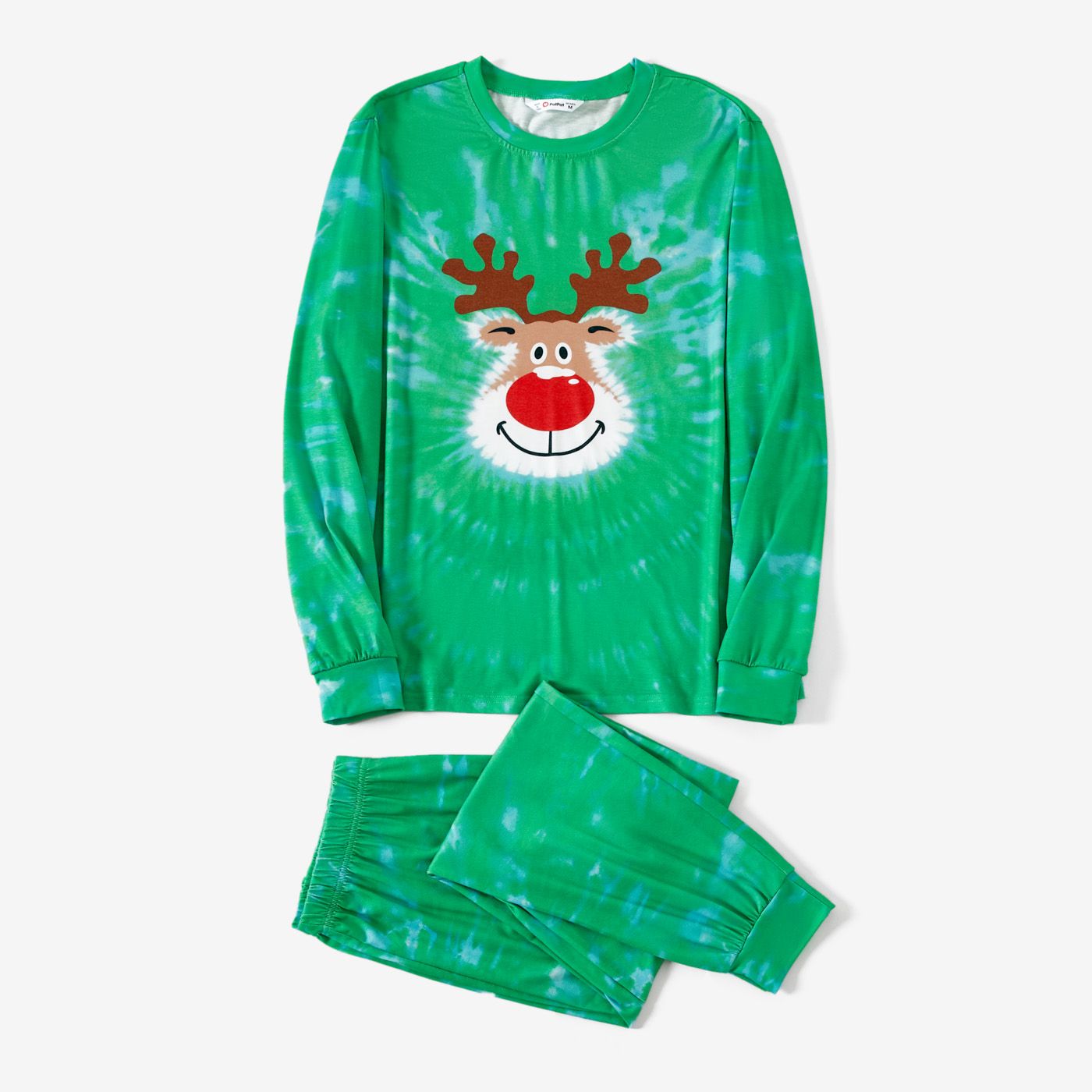 

Christmas Family Matching Reindeer Print Long-sleeve Pajamas Sets(Flame resistant)