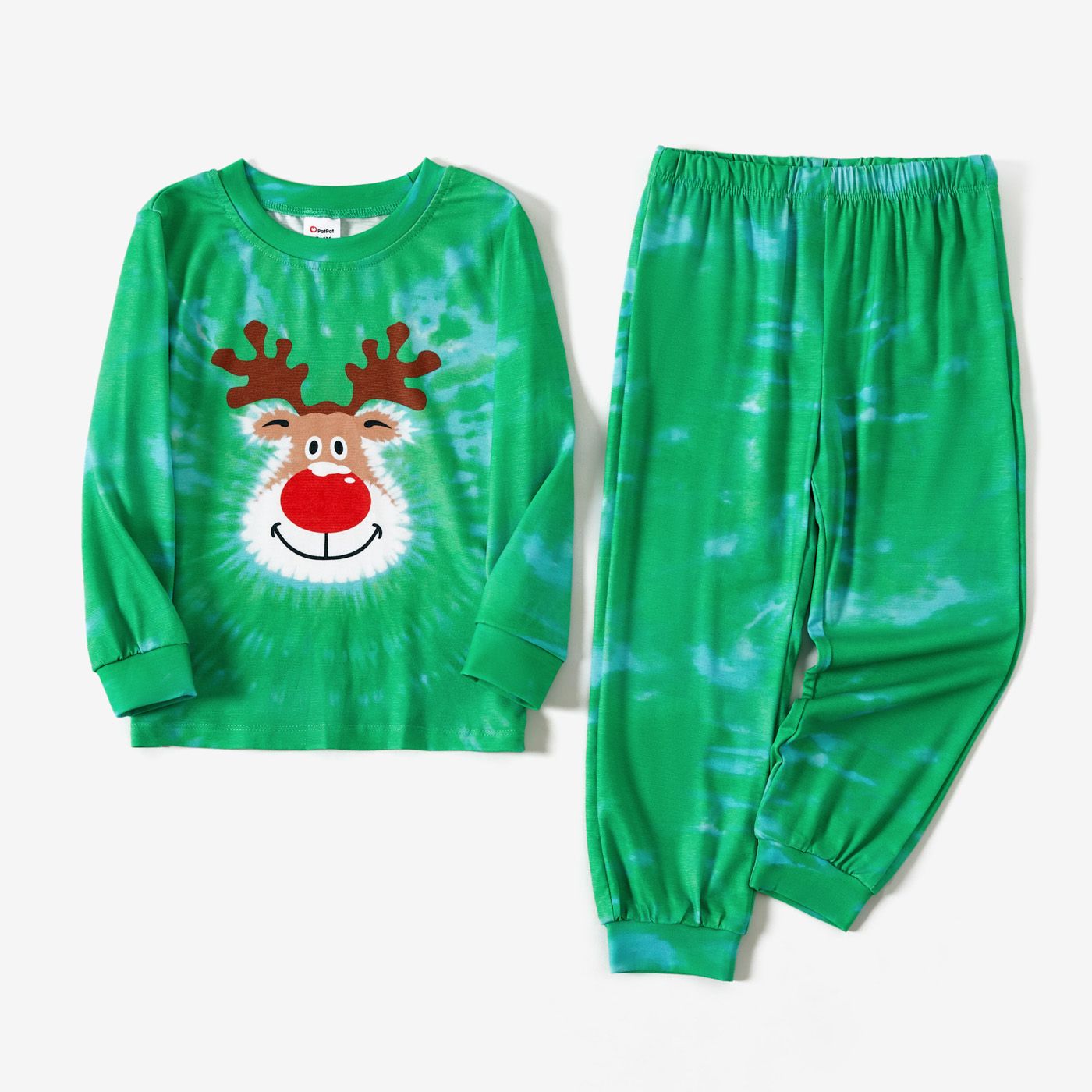 

Christmas Family Matching Reindeer Print Long-sleeve Pajamas Sets(Flame resistant)