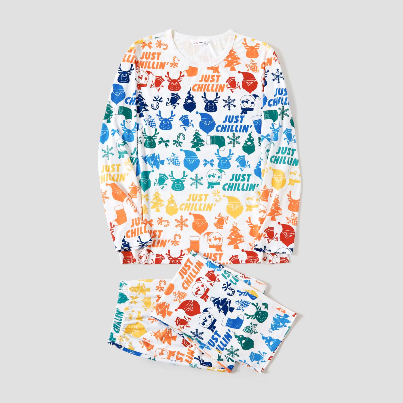 

Christmas Family Matching Colorful Festival Theme All-over Print Long-sleeve Pajamas Sets(Flame resistant)