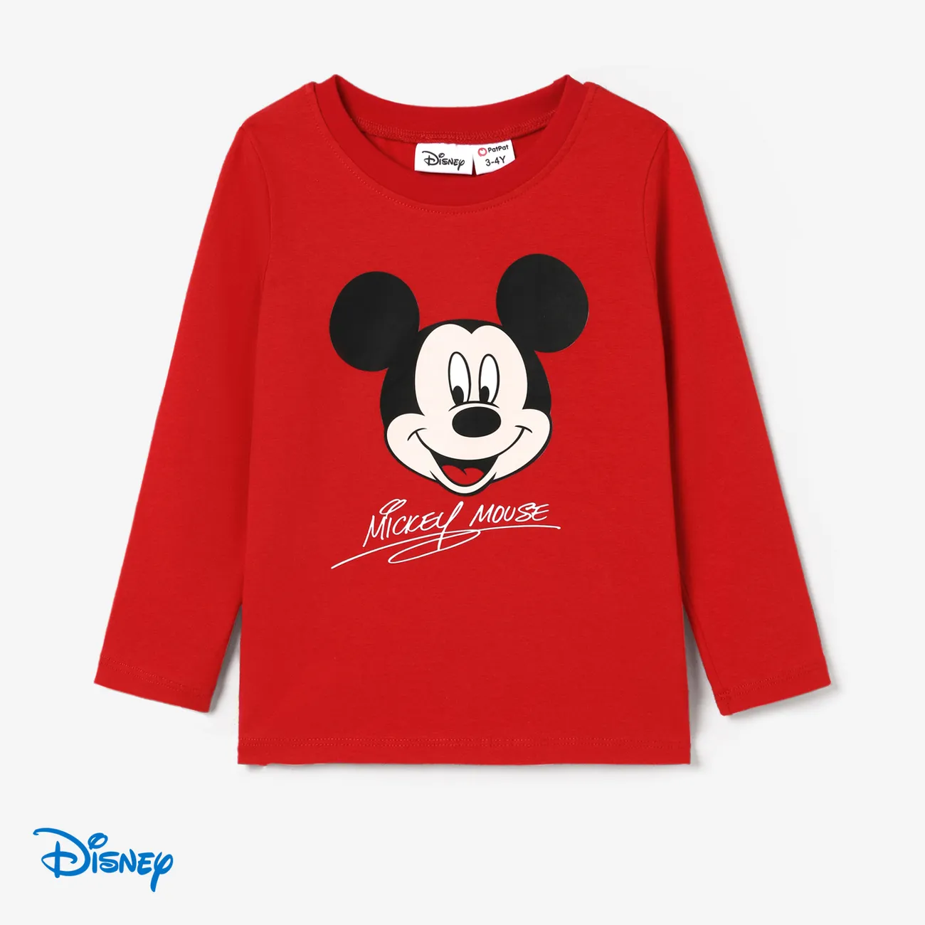 Disney Mickey and Friends Looks familiares Manga larga Conjuntos combinados para familia Conjuntos Rojo big image 1