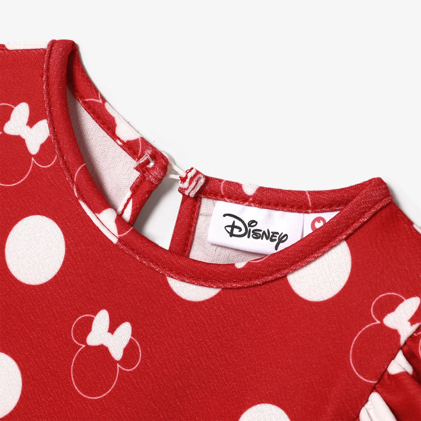 Disney Mickey and Friends بلايزر إطلالة العائلة للجنسين طوق الجولة كم طويل كم فضفاض بكشكشة شخصيات الكريسماس أحمر image 4