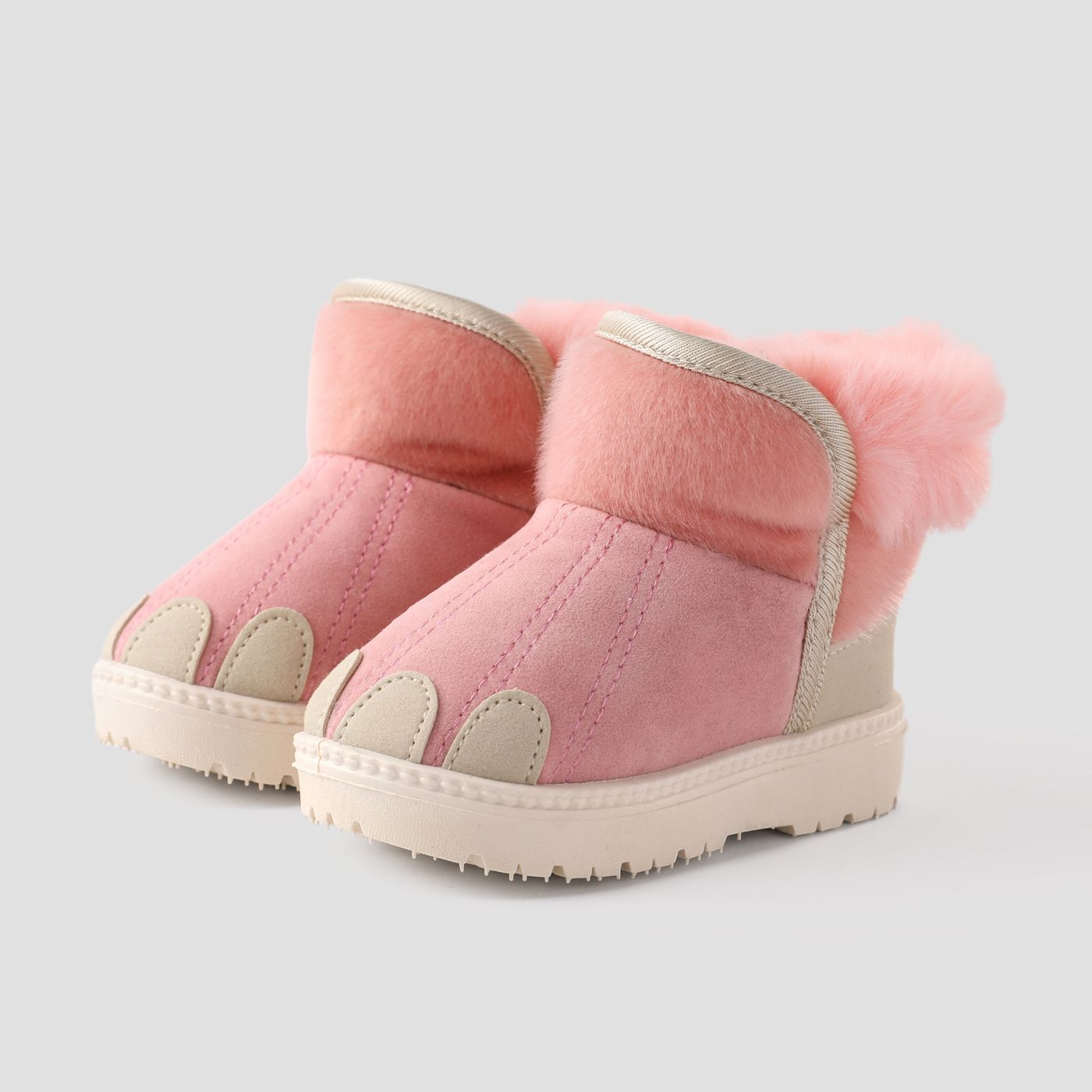 Toddler And Kids Fabric Stitching Furry Snow Boots