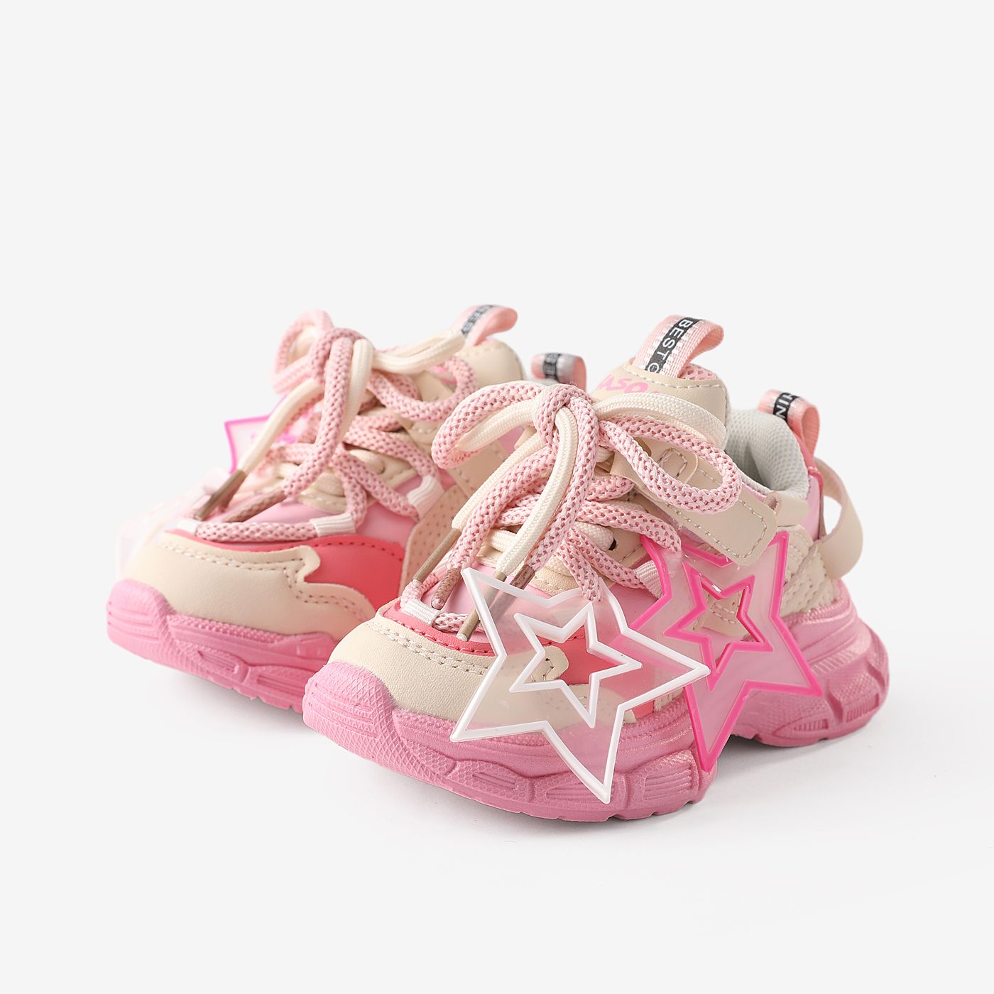Toddler & Kids Trendy Stars Decor Double Shoelaces Velcro Sport Shoes