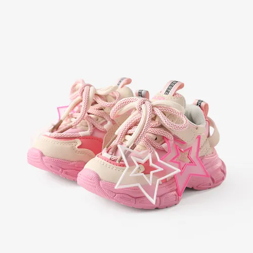 Toddler & Kids Trendy Stars Decor Double Shoelaces Velcro Sport Shoes