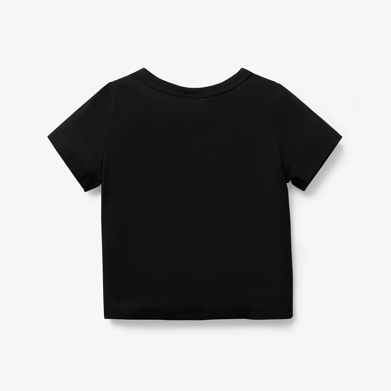 Baby Boy/Girl 95% Cotton Letter Print Short-sleeve Tee Black big image 1