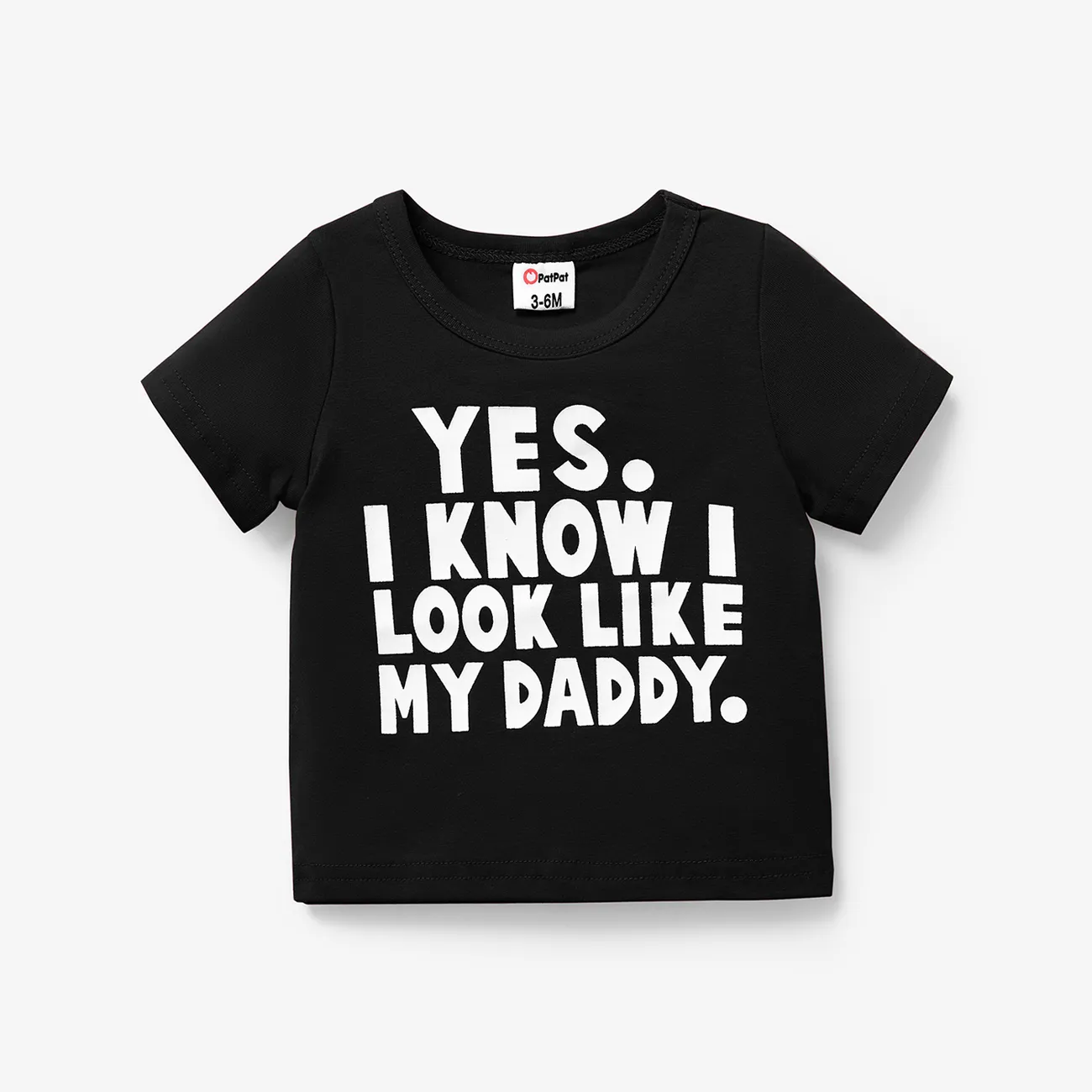 Baby Boy/Girl 95% Cotton Letter Print Short-sleeve Tee  big image 1