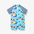Baby Boy Allover Ocean Animal Print Striped Raglan-sleeve One-piece Swimsuit  image 5