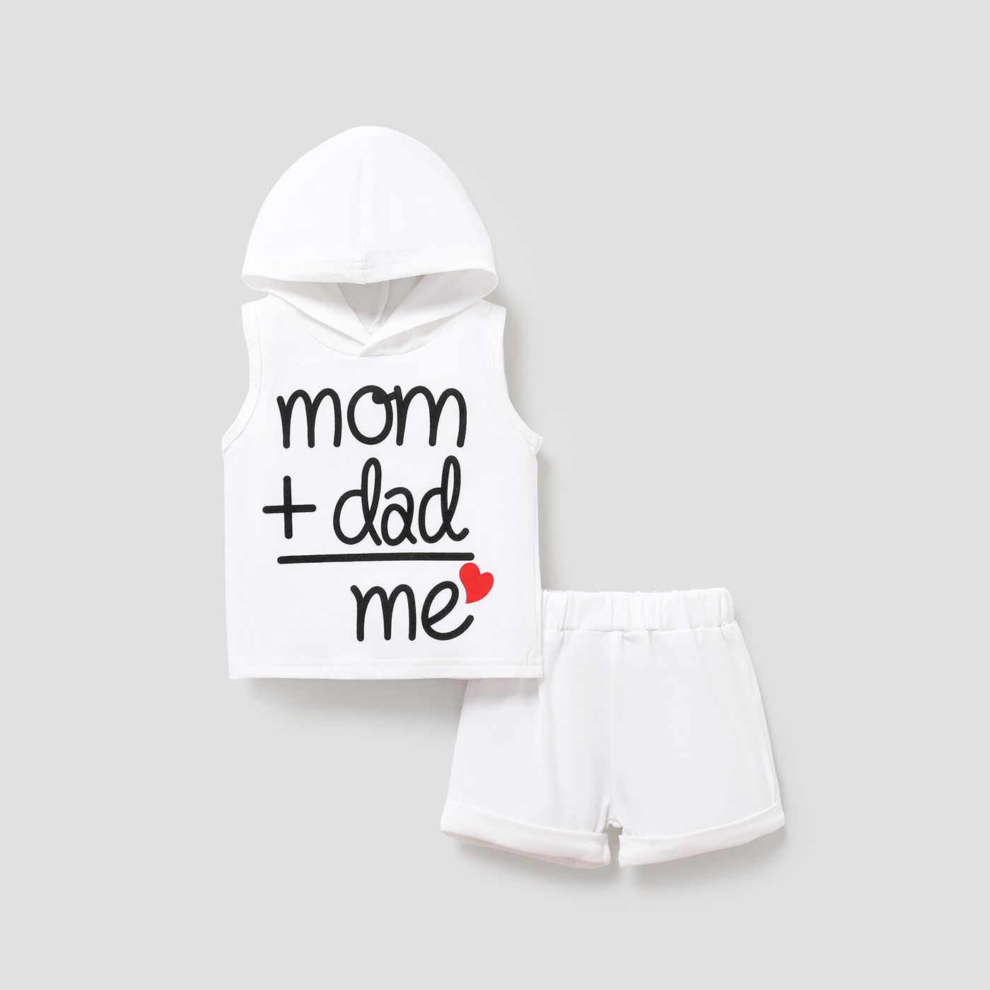 

2pcs Baby Boy Letter Print Hooded Tank Top and Shorts Set