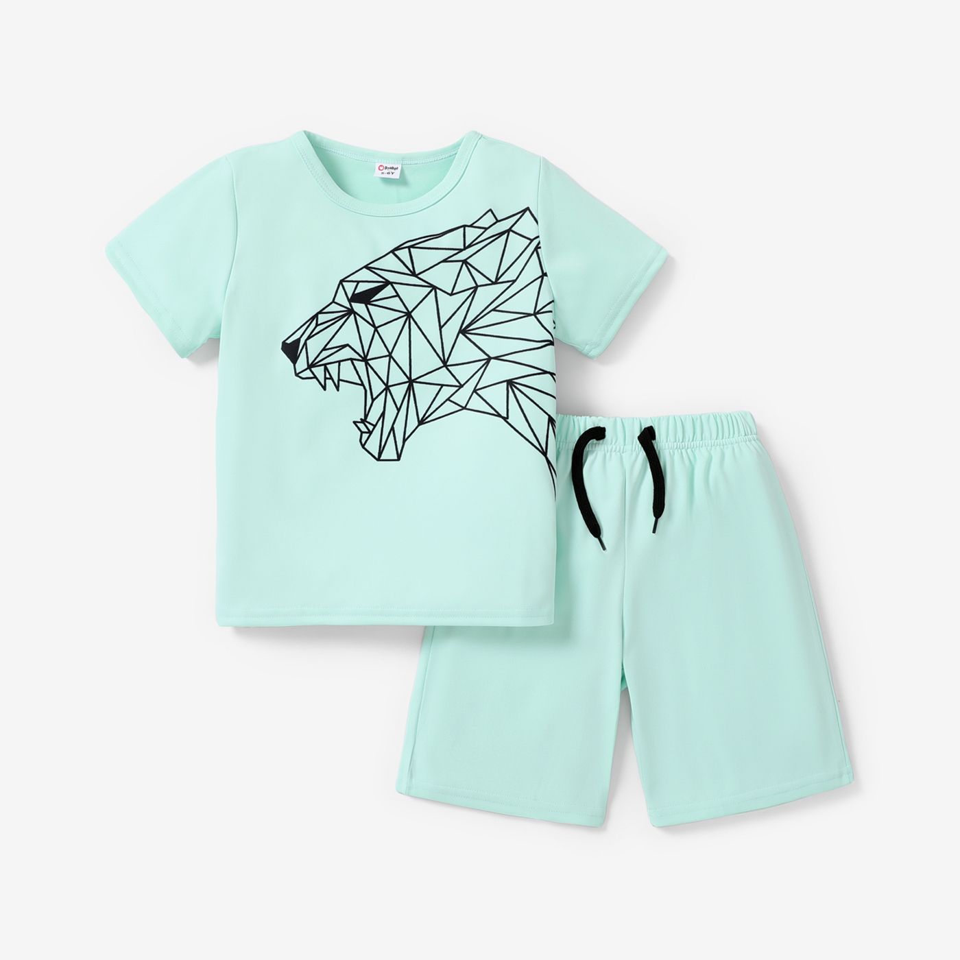 

2pcs Kid Boy Animal Tiger Print Short-sleeve Tee and Shorts Set