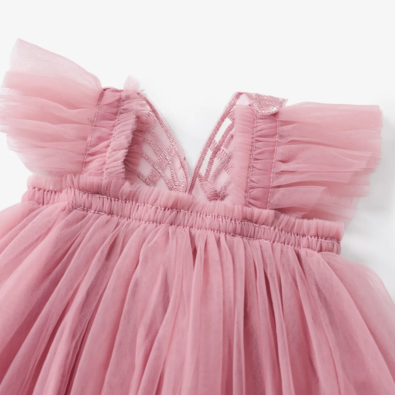 嬰兒/兒童女孩甜美超觸覺 3D 蝴蝶結印花連衣裙 粉色 big image 1