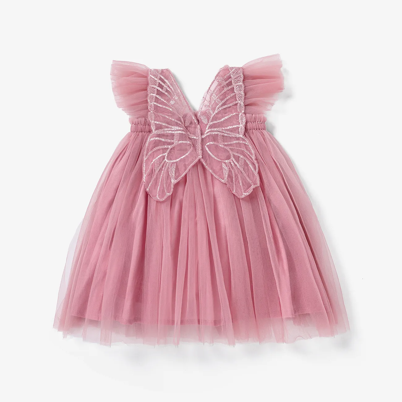 Baby/Kid Girl Sweet Hyper-Tactile 3D Bow Print Dress Pink big image 1