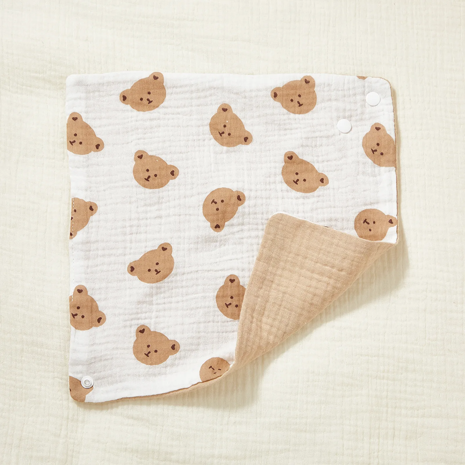 Multifunktionales Baby-Baumwoll-Gaze-bedrucktes und Patchwork-Triangel-Lätzchen  image 3