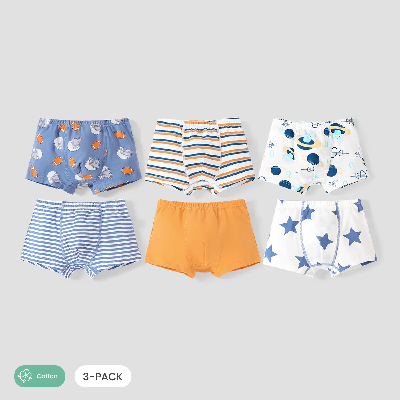 3PCS Boy's  Cute Animal Print Casual Ball Underwear Set  image 2