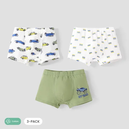 3PCS Boy's Cute Animal Print Design Casual Underwear Set 