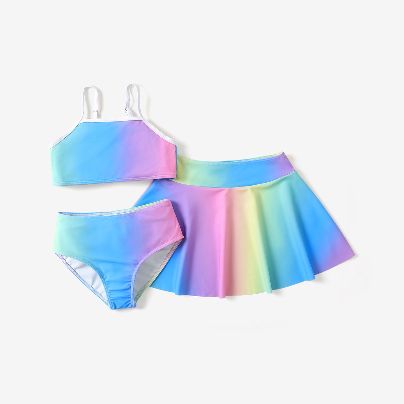 3pcs Kid Girl Tie Dye Swimsuit Set