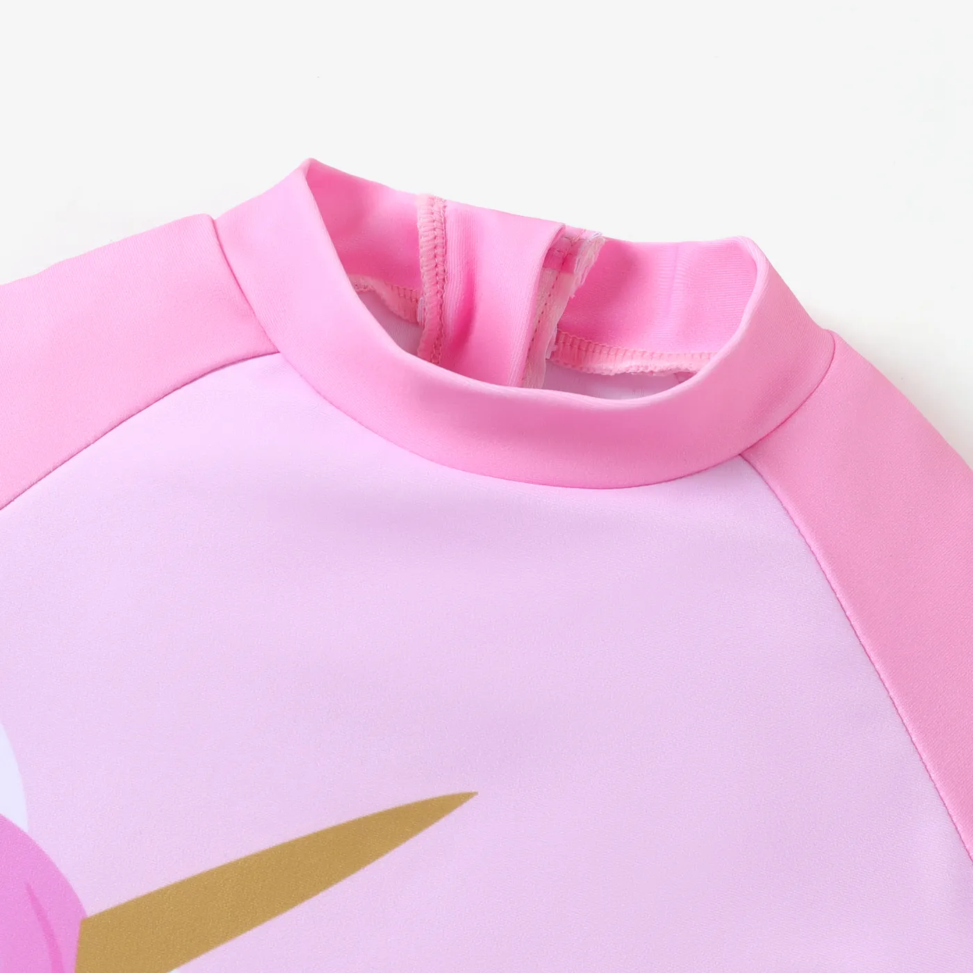 Toddler Girl Playful Ruffled Unicorn Print Onepiece Swimsuit Dark Pink image 3