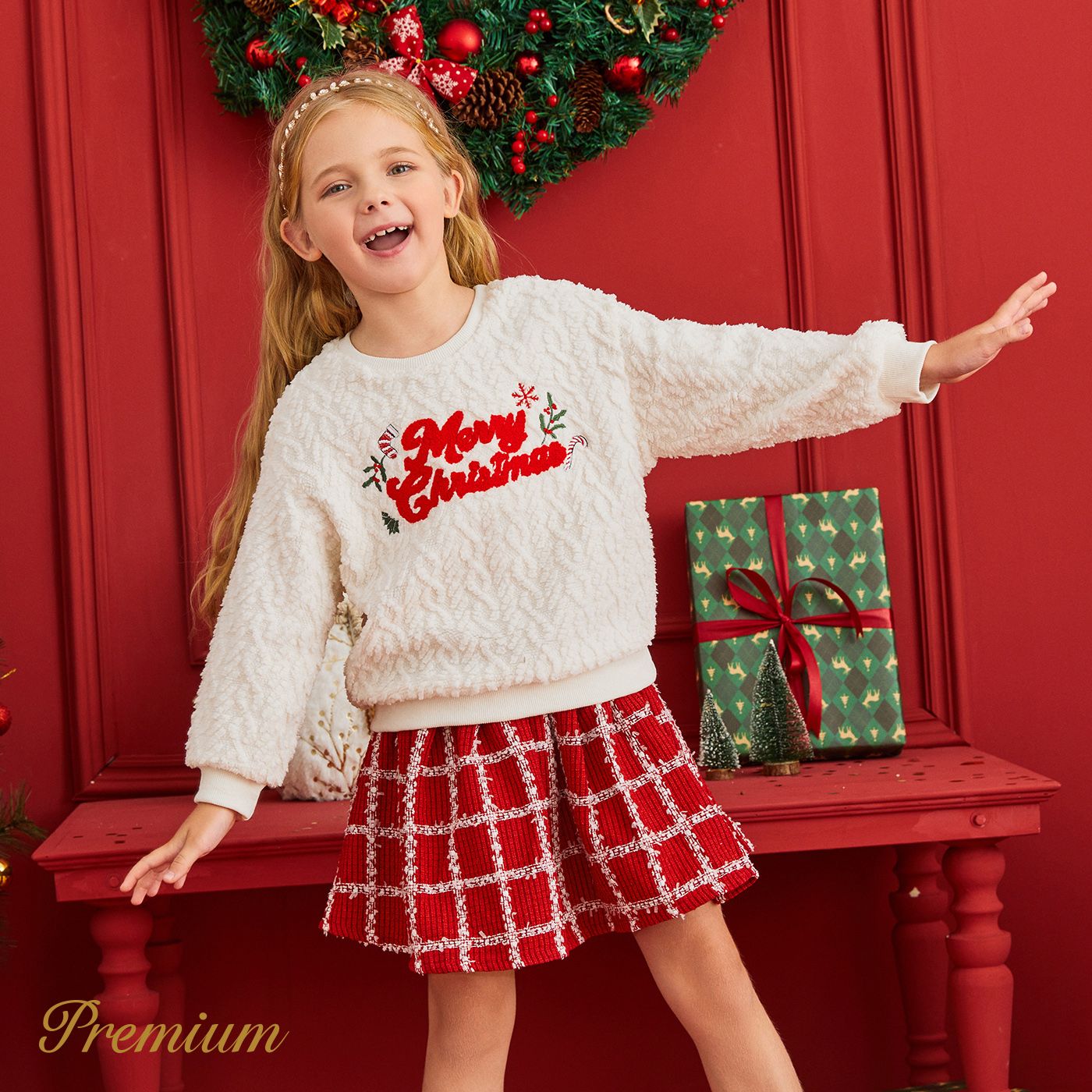

2pcs Toddler Girl Christmas Elegant Dress Set