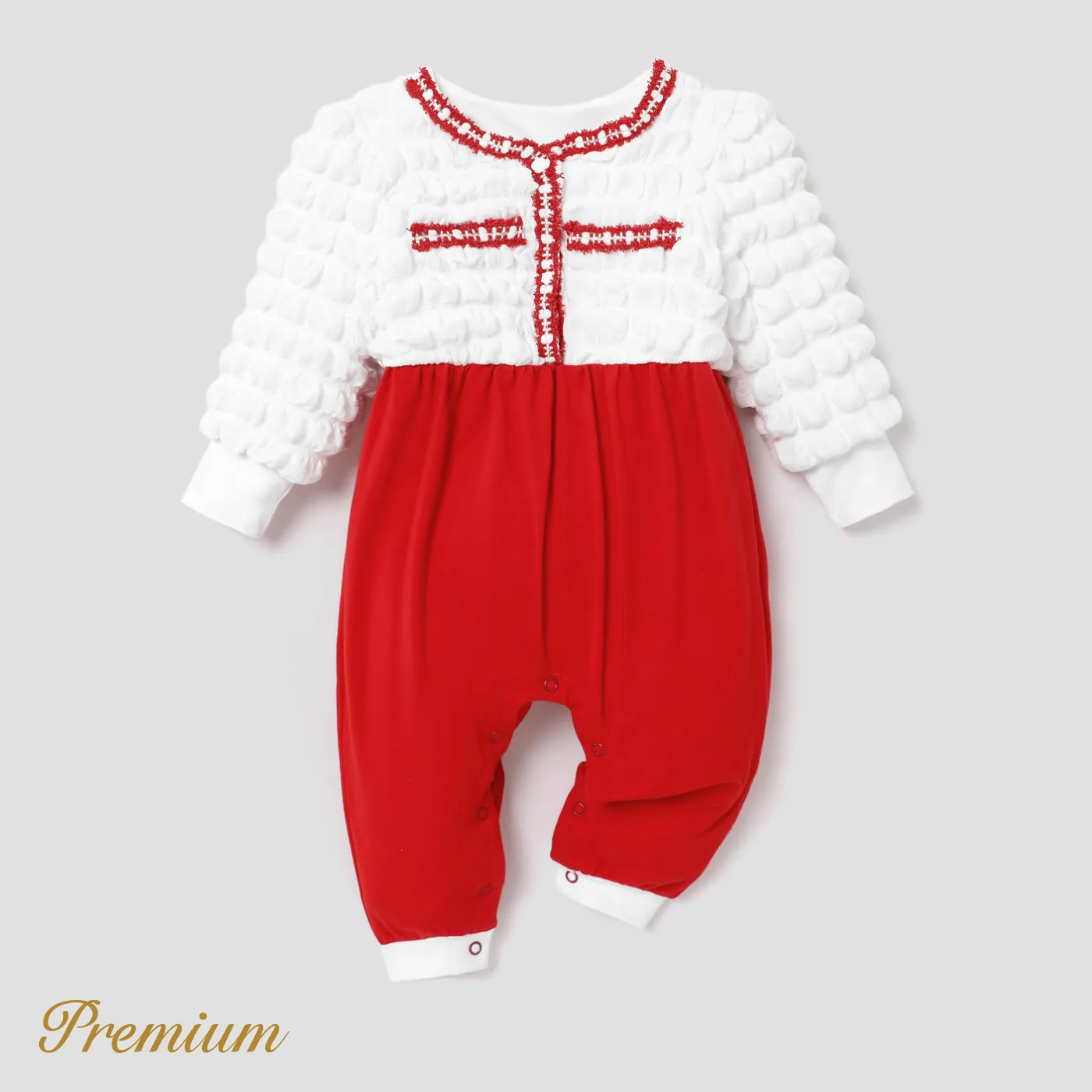 Baby Girl Elegant Christmas Long Sleeve Jumpsuit  big image 1