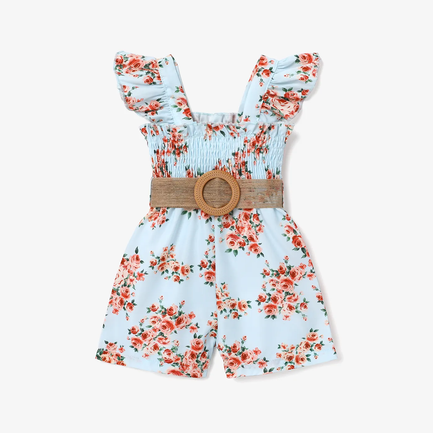 2 unidades Bebé Menina Ponto smock Flores isoladas Bonito Macacão  image 1