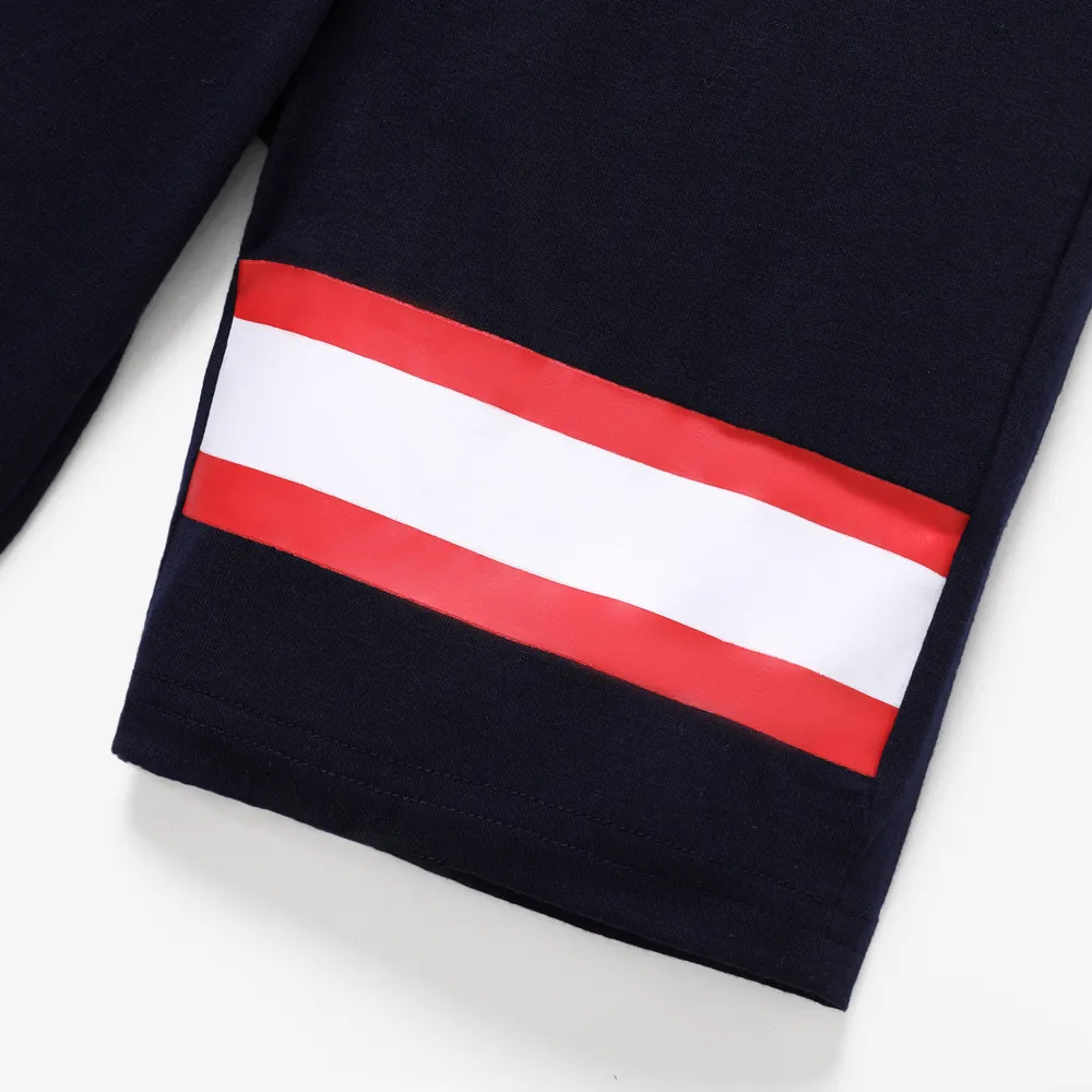 2Pcs Kid Boy Color Block Short-sleeve Tee and Shorts Set big image 4