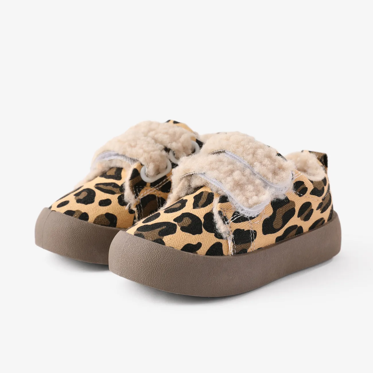 Toddler & Kids Leopard Print Velcro Fleece Casual Shoes Ginger big image 1