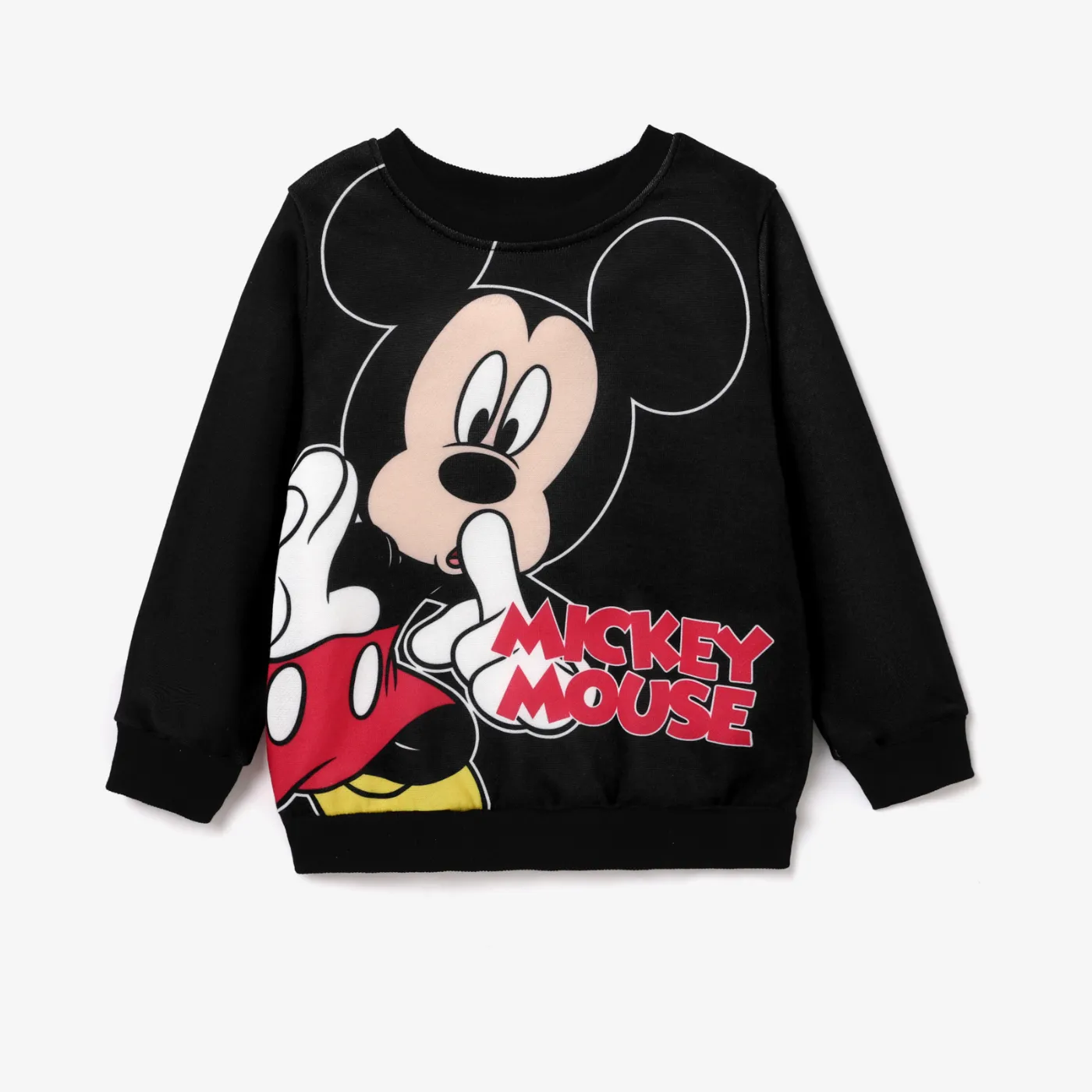 Disney Mickey and Minnie Character Pattern Print Crew Neck Sweatshirt Black image 6