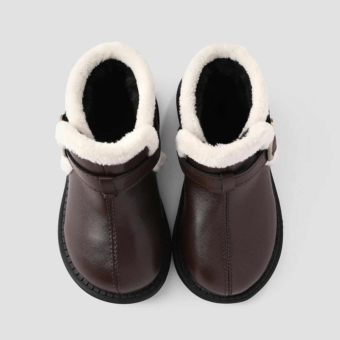 Toddler/Kids Velcro Fleece Snow Boots Brown image 2