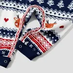 Christmas Family Matching Festival Theme All-over Print Long-sleeve Pajamas Sets(Flame resistant) Deep Blue image 5