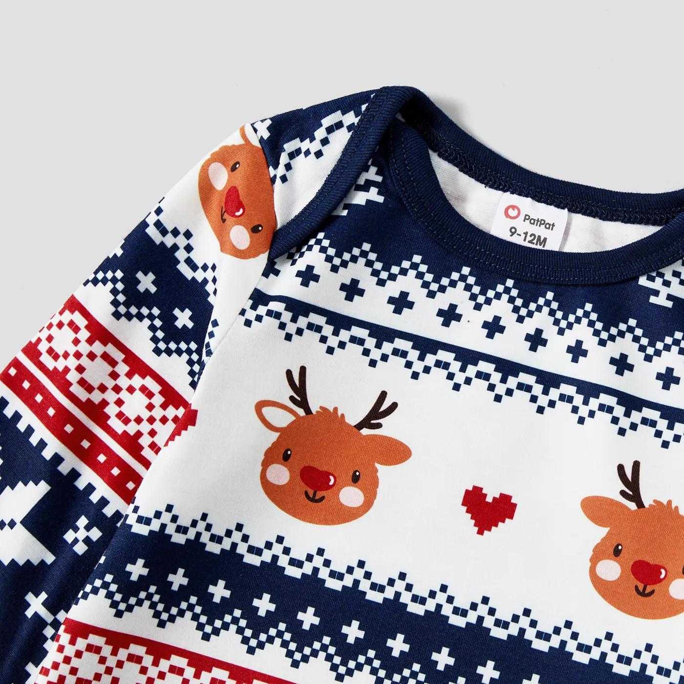 Christmas Family Matching Festival Theme All-over Print Long-sleeve Pajamas Sets(Flame resistant) Deep Blue image 4