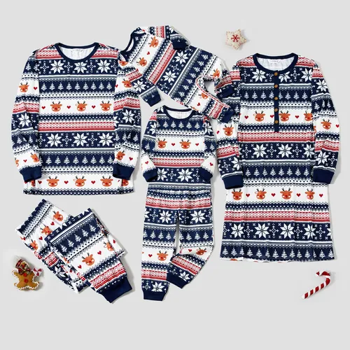 Christmas Family Matching Festival Theme All-over Print Long-sleeve Pajamas Sets(Flame resistant)