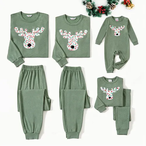 Weihnachten Familien-Looks Langärmelig Familien-Outfits anliegender Pyjama